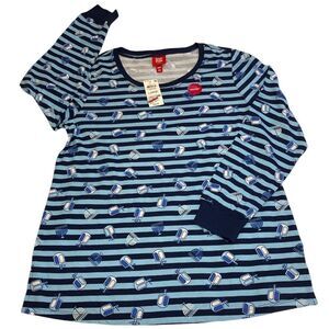 Family Pajamas Women's Matching Family Hanukkah Pajama Shirt Medieval Blue L